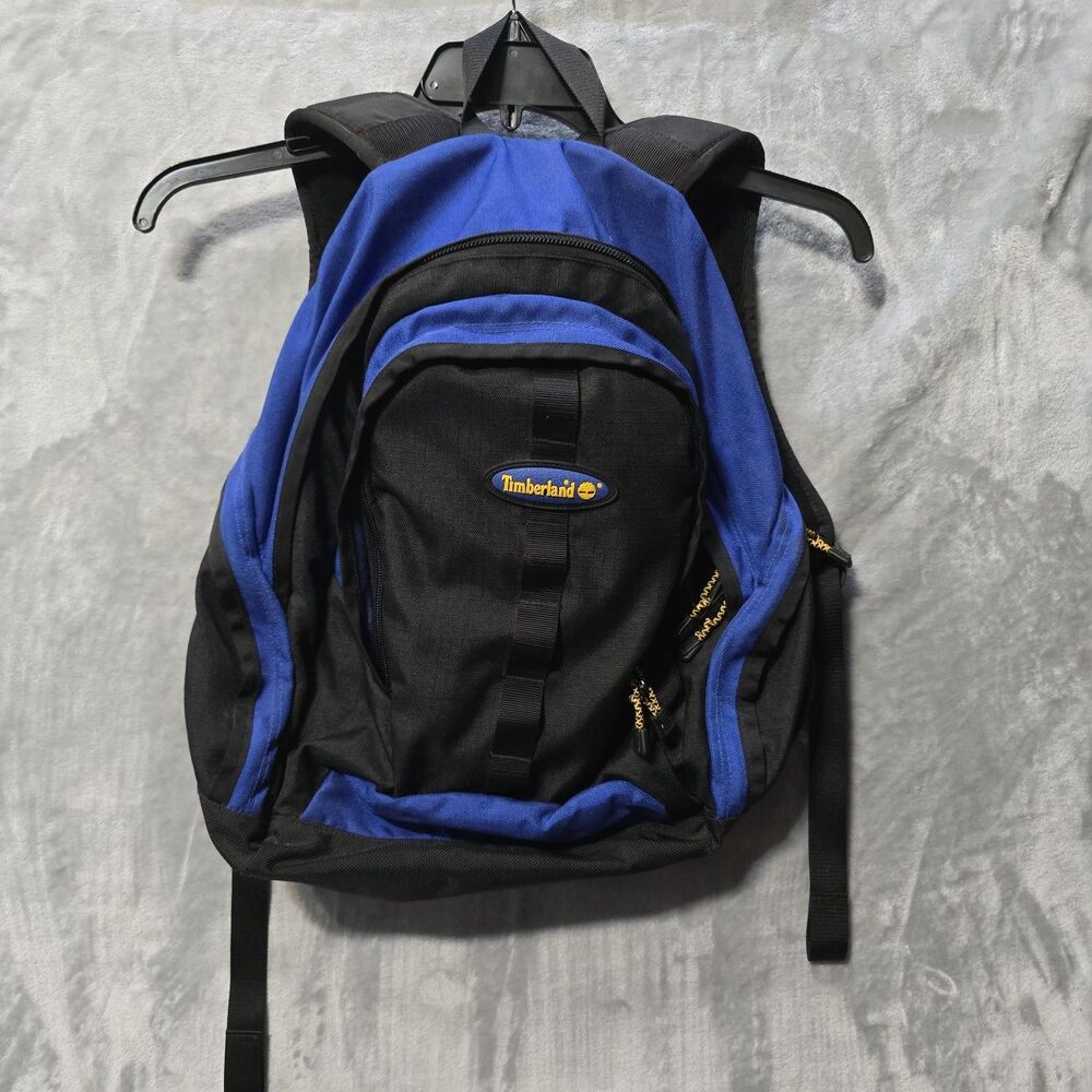 Timberland Laptop Backpack Multi Pocket School Hiking Black/Yellow Logo Day Bag